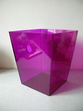 Corbeille à papier poubelle de bureau en plexi violet aubergine de 30,8 cm