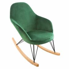 Atmosphera Rocking chair en velours Ewan - Vert 