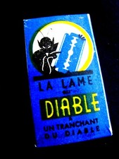 Ancienne Boite de 5 lames neuves de rasoir La Lame du Diable French Vintage