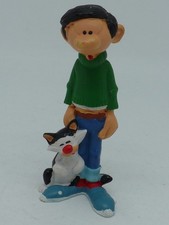 ANCIENNE FIGURINE PVC PLASTOY GASTON LAGAFFE ET LE CHAT FAINEANT