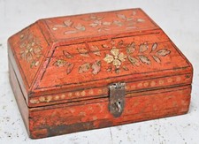 En Bois Vintage Dôme en Forme De Rangement Boîte Original Vieux Main Crafted Fin