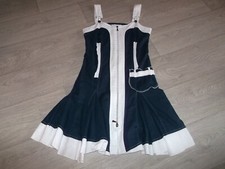 Robe ARMAND THIERY bleu marine et blanche bretelles  taille 40 TBE