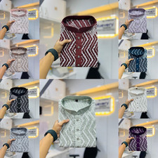 Homme Souple Soie Kurta Pyjama Ensemble Marron Brodé Ethnique Usure Traditionnel