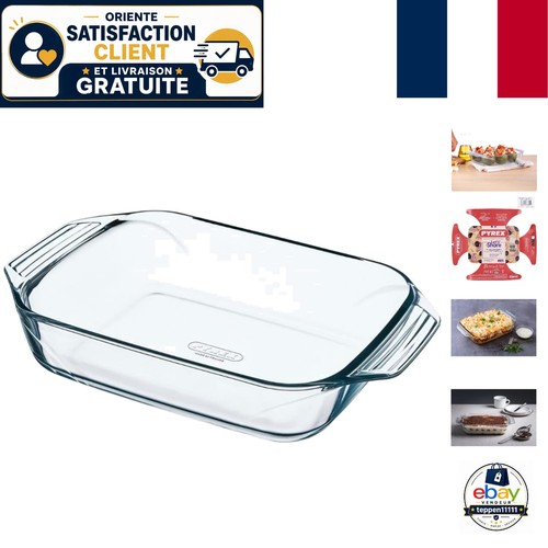 Plat verre pyrex 27x17 - en, cm