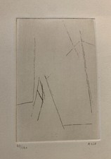 Gravure Pointe Sèche Originale Geneviève Asse (1923-2021) Paysage Abstrait 1962