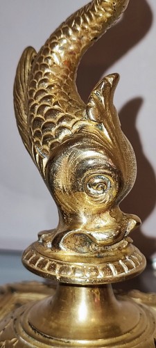 Bougeoir bronze doré dauphin - doré,
