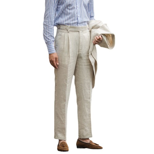 Hommes plissé lin pantalon - hommes,