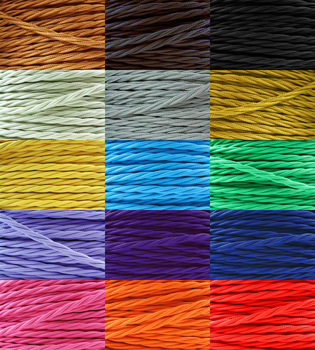 Câble électrique tissu - électrique, en