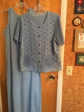 Womens Focus Sundress w/Jacket Size M Denim Blue Very Good Condition