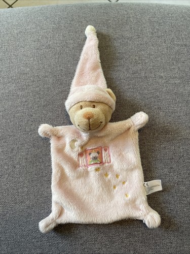 Doudou ours rose bonnet - doudou,