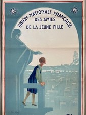 Superbe affiche ancienne Association Henri Vallette  Art Déco 1928