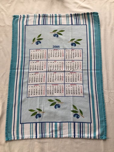 Torchon calendrier 2005 - calendrier, tissu