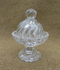 DÎNETTE ANCIENNE - COMPOTIER ET CLOCHE - VERRERIE DE PORTIEUX