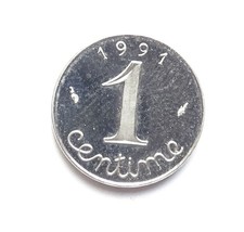 1 Centime 1991    Epi Acier