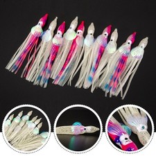 Kits Leurre Calmar pour Pêche Jig Tackle Poisson Eau Salée Jupes Accessoires