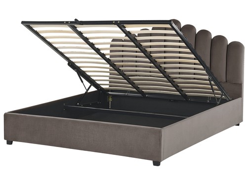 Lit avec rangement velours - avec,