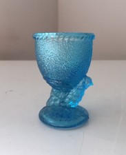 Coquetier en verre Poussin Bleu Fains style Portieux