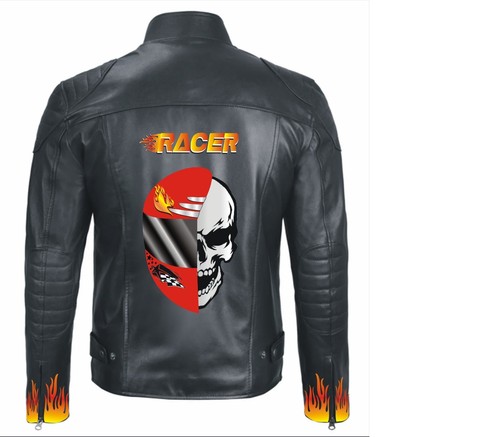 Veste cuir moto motard - cuir,