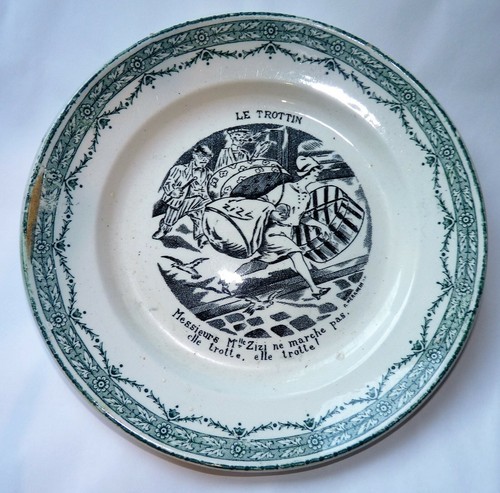 Ancienne assiette humoristique - ancienne,