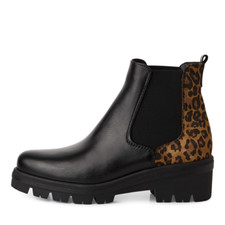 Bottine cuir noir et léopard moderne élégante confort au quotidien 38 TAMARIS