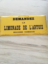 Ancienne plaque glacoide Demandez la limonade de l'Artois Brasserie Vermeesch