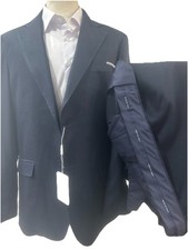Vêtement Homme Sur Mesure 100% LIN En Italie Bleu Foncé D7 46 48 50 52 54 56 58