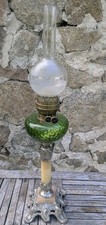 Grande lampe à pétrole Napoléon III marbre et régule mèche duplex 