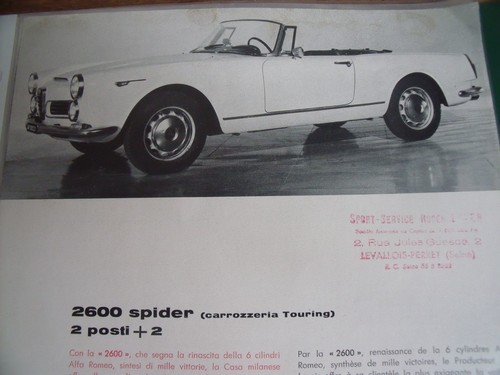 Alfa romeo 2600 spider touring - romeo,