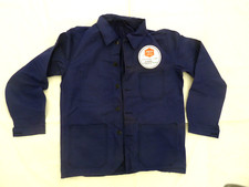 Veste de travail bleue indigo vintage , taille 44 S neuve de stock !