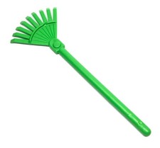 PLAYMOBIL EQUIPEMENTS - Râteau Vert Ramassage Feuilles (Manche Abîmé)