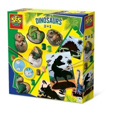 Dinosaures 2 en 1 - Moulage et peinture et scratch - Loisirs créatifs - SES CREA