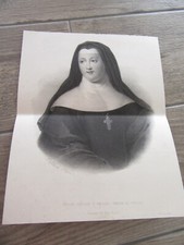 GRANDE GRAVURE LITHOGRAPHIE 1900 LOUISE ADELAIDE D ORLEANS ABESSE DE CHELLES