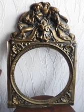 FRONTON HORLOGE COMTOISE EN LAITON REPOUSSE CLOCK UHR OROLOGIO PENDULE