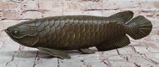 Bronze Arowana Poisson Sculpture Statue Lucky Figurine pour Shop Ou Décor Maison