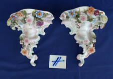 SITZENDORF Paire de Consoles d’Applique Rocaille Porcelaine de Saxe vers 1900