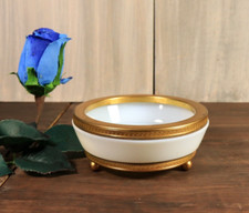 Antique French Opaline Gilt Bronze Bowl Empire Style Opalescent Glass 19thC