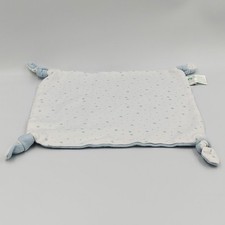 Doudou plat carré bleu blanc