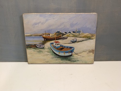 Tableau ancien bord de mer - ancien,