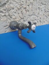 ANCIEN ROBINET PORCHER PARIS - FROID - ROBINET MURAL - CERAMIQUE / METAL - RARE