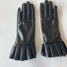 Femme Simili Cuir Gants Ruche