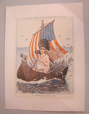 PUBLICITE ANCIENNE 1918 FORMAT AFFICHE LA POSTE EN WASHINGTON ET PARIS