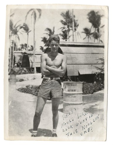 Wwii shirtless young man - shirtless, man,