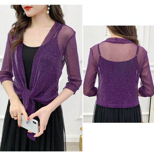 Femme brillant maille cardigan - brillant,