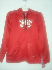 NBA Men's Chicago Bulls Fanatics Branded Heathered RED Primary Logo hooded jacke