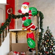 Décoration Gonflable De Noël Représentant Le Père Noël Grimpant Pour