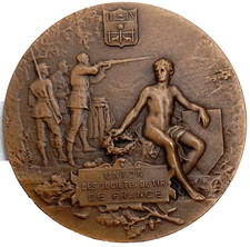 E10/10/25 (REF28679) Belle médaille Union des sociétés de tir PAU 1907 medal