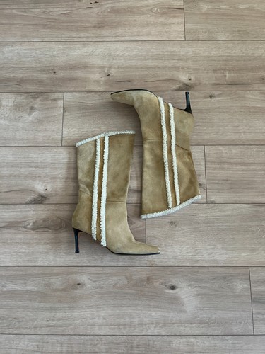 Iro paris suede shearling trim - paris,
