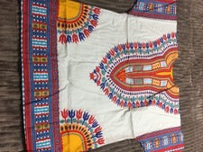 Large, Dashiki, White, Red &