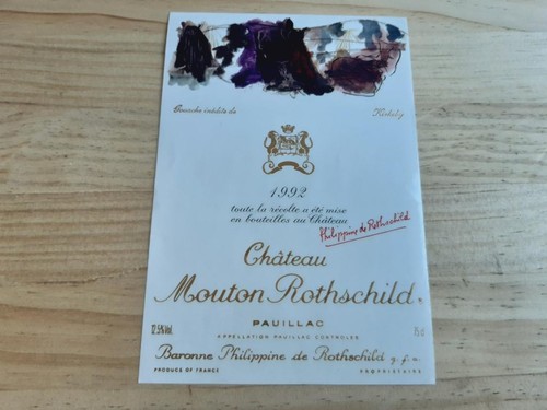 étiquette vin chateau mouton - étiquette,