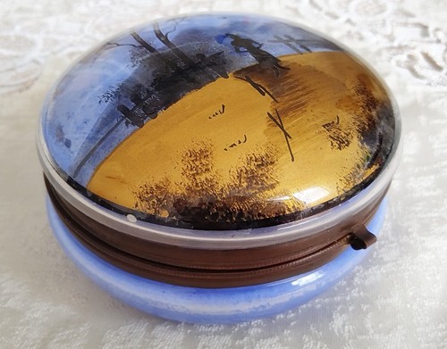 Ancien bibelot verre bleu - en,